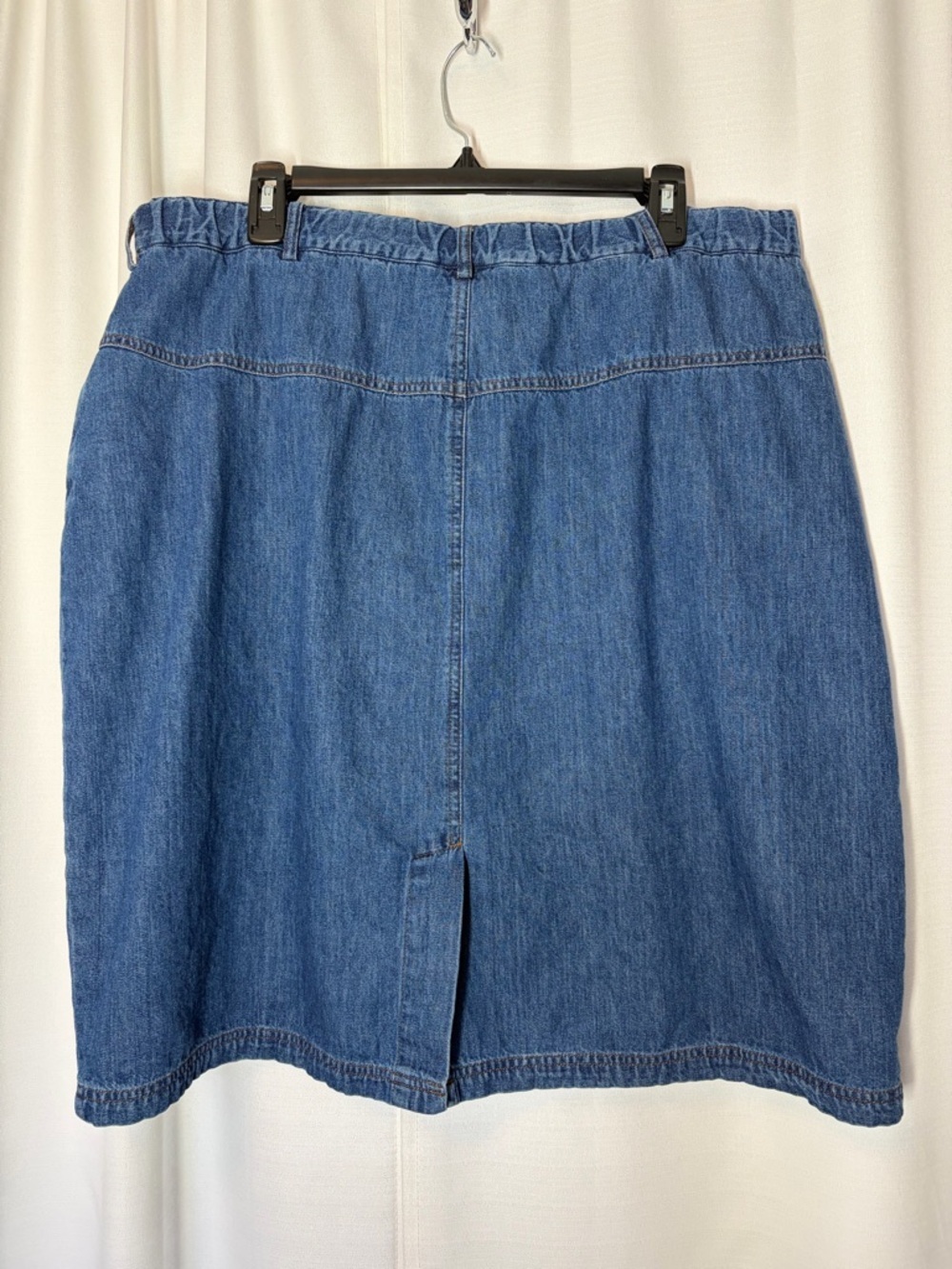 Land's End Denim Mid Length Skirt Jean Size 18W Vintage 90s Cottage Granny Y2K - Picture 5 of 7